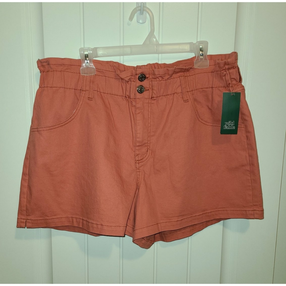 Paper bag waist shorts xxl coral wild Fable NEW